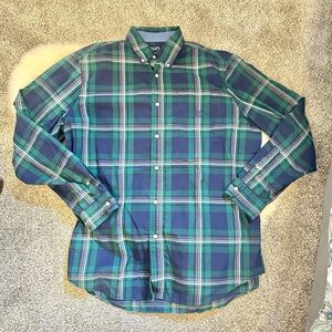 ✨Chaps XLT Blue and Green Plaid Button Down Shirt✨